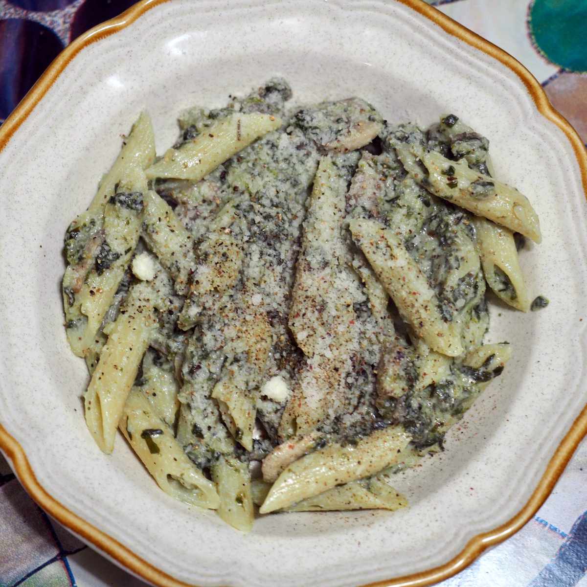 Ricotta mushroom spinach pasta